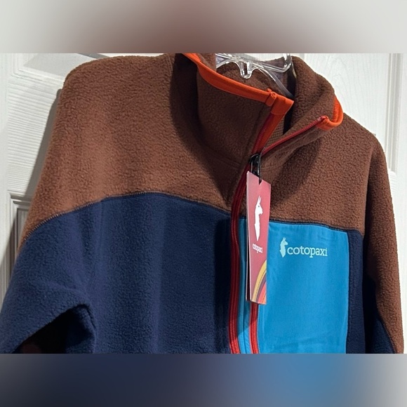 Cotopaxi Men’s Small Abrazo Half-Zip Fleece Jacket Blue Rust Brown NWT - Picture 2 of 7